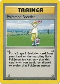 A picture of the Pokemon Breeder Pokemon card from Base Set